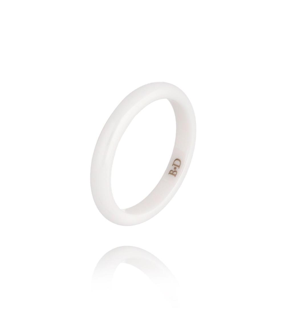 Obrączka z ceramiki biała cienka Feminine PFE0027