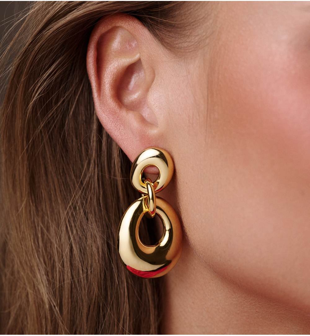 Kolczyki złote o opływowym kształcie KRG1100