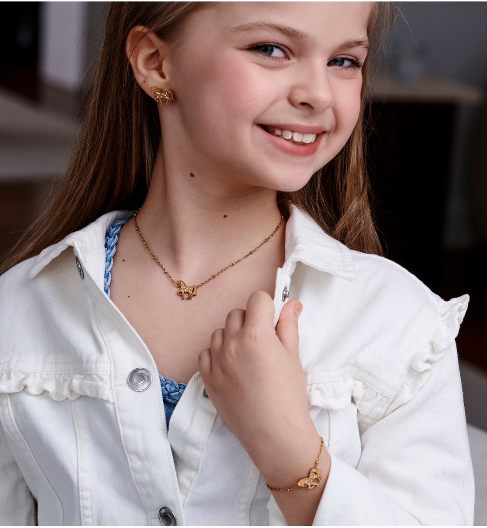 Kolczyki koniki z cyrkoniami KSY0674