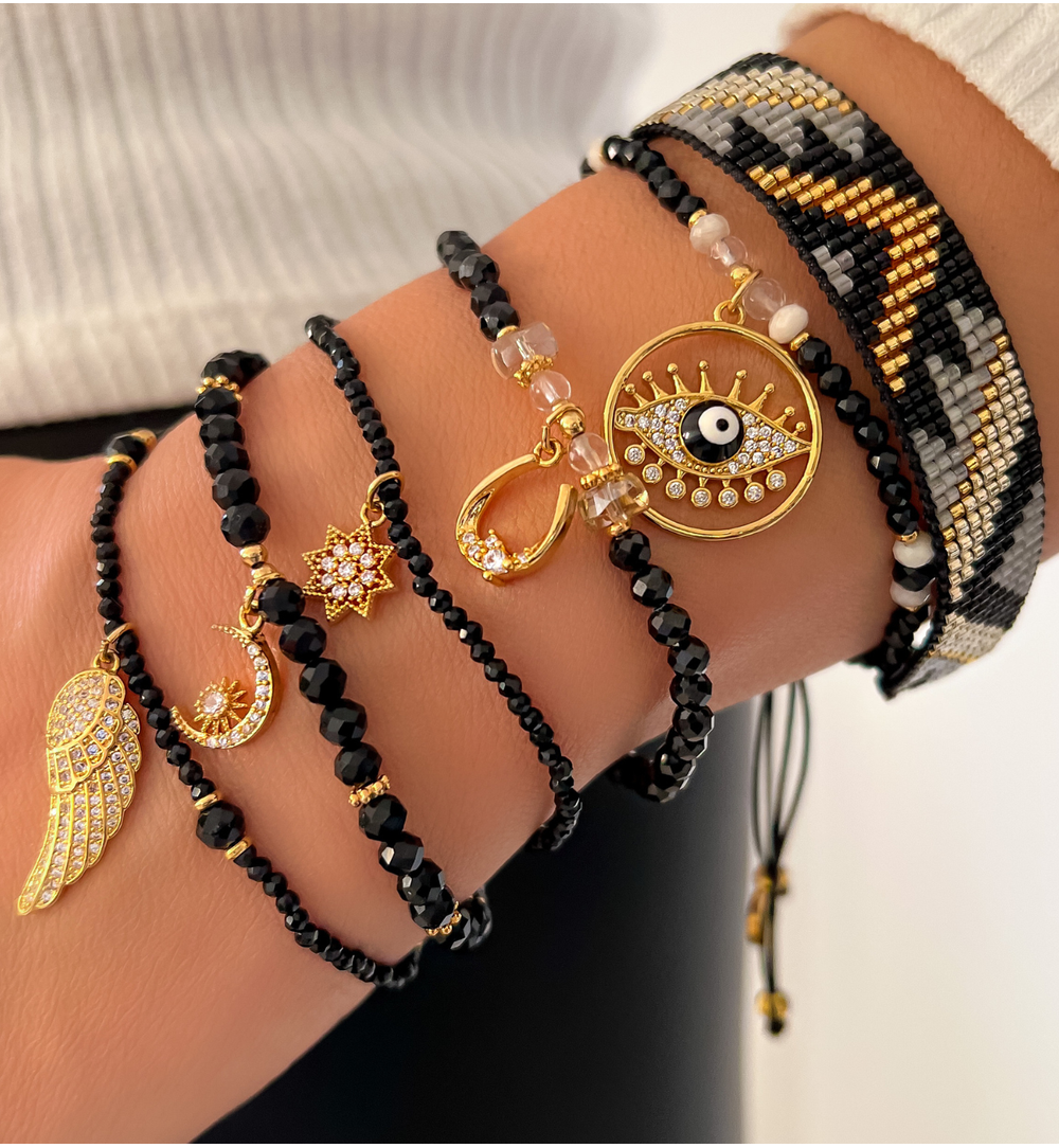 Bransoletka czarna z podkową Herradura BTW1357