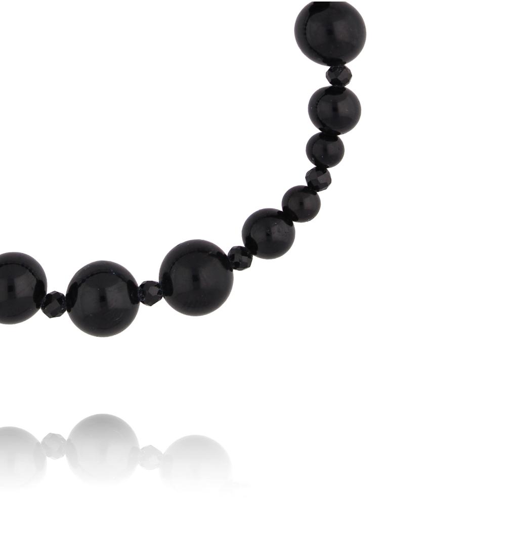 Bransoletka z czarnym turmalinem na elastycznej gumce BPA0655