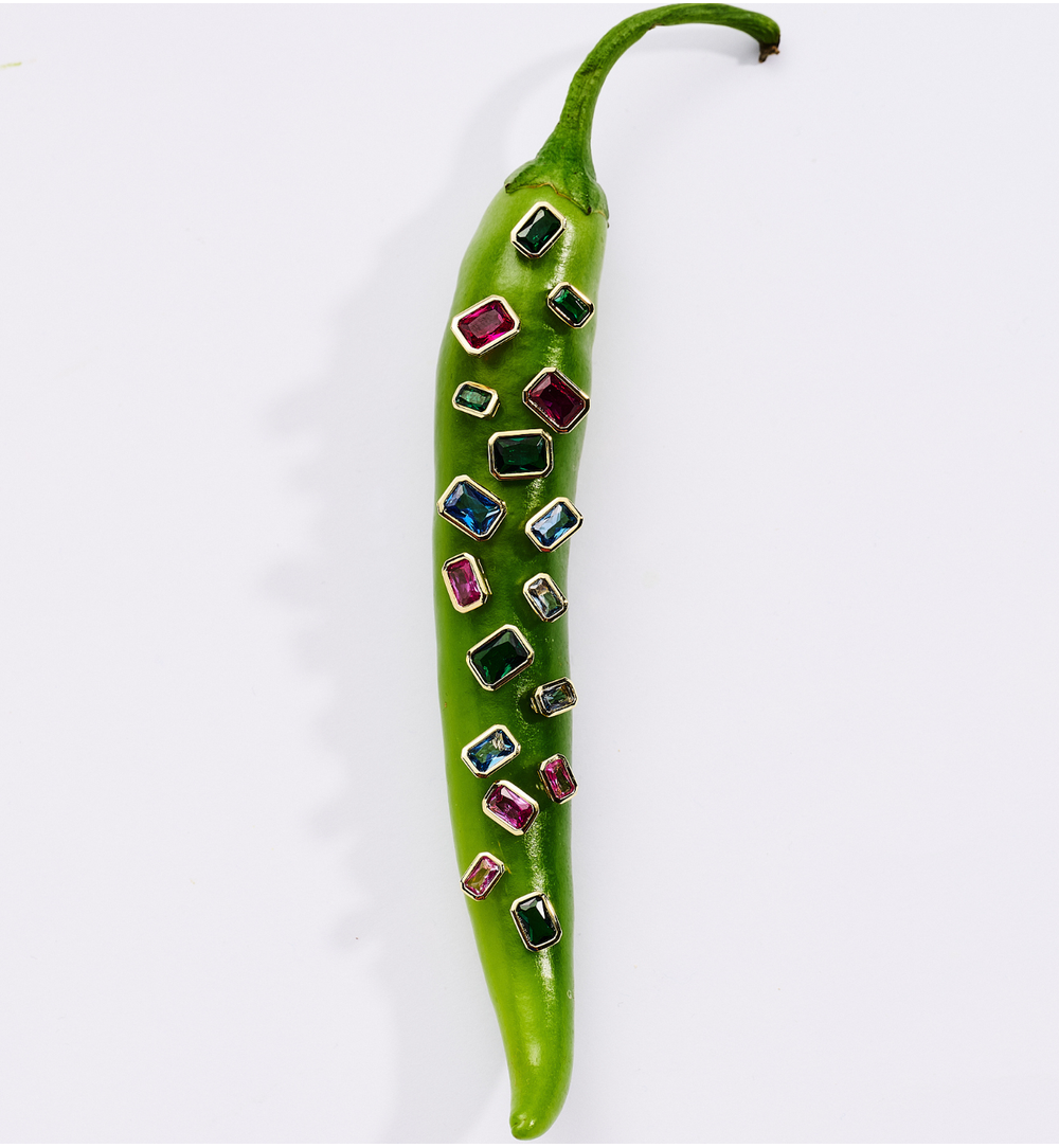 Zestaw kolczyków z fuksjowymi i różowymi cyrkoniami KSS1999