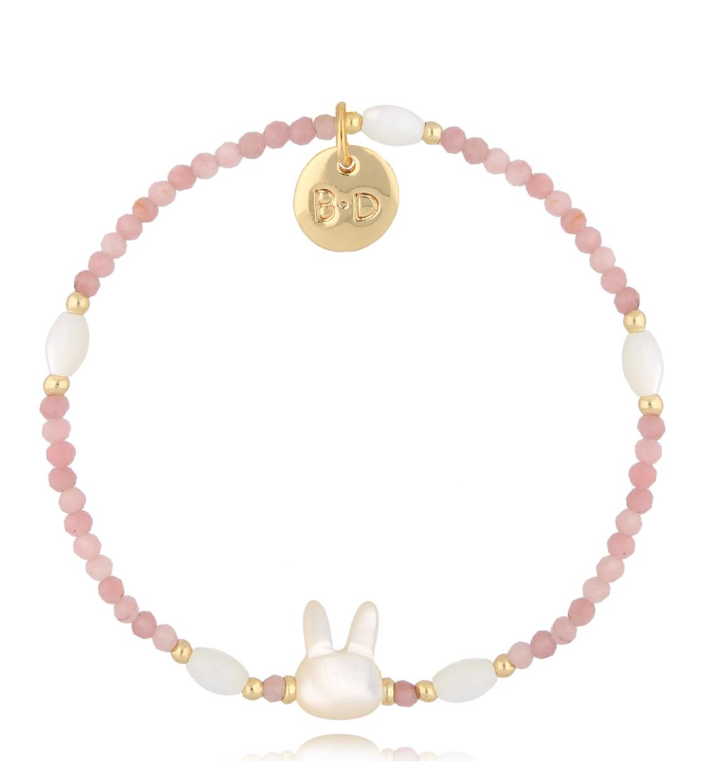 Bransoletka z opalami i króliczkiem dla córki Pink Bunny BTW2275