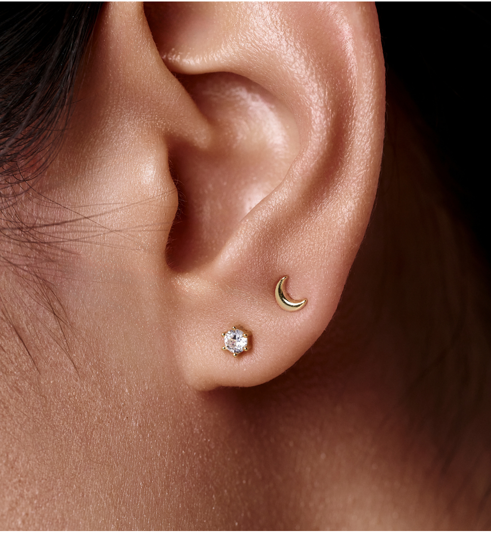 Zestaw kolczyków pozłacanych z cyrkoniami KLT0052