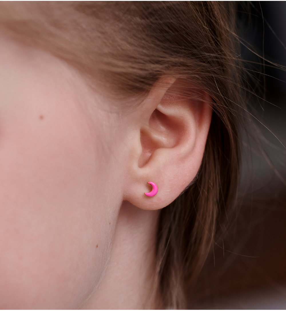 Kolczyki księżyce fuksjowe KSY0484