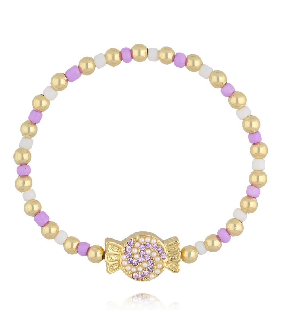 Bransoletka dla dziewczynki kolorowa z zawieszką BSS0294