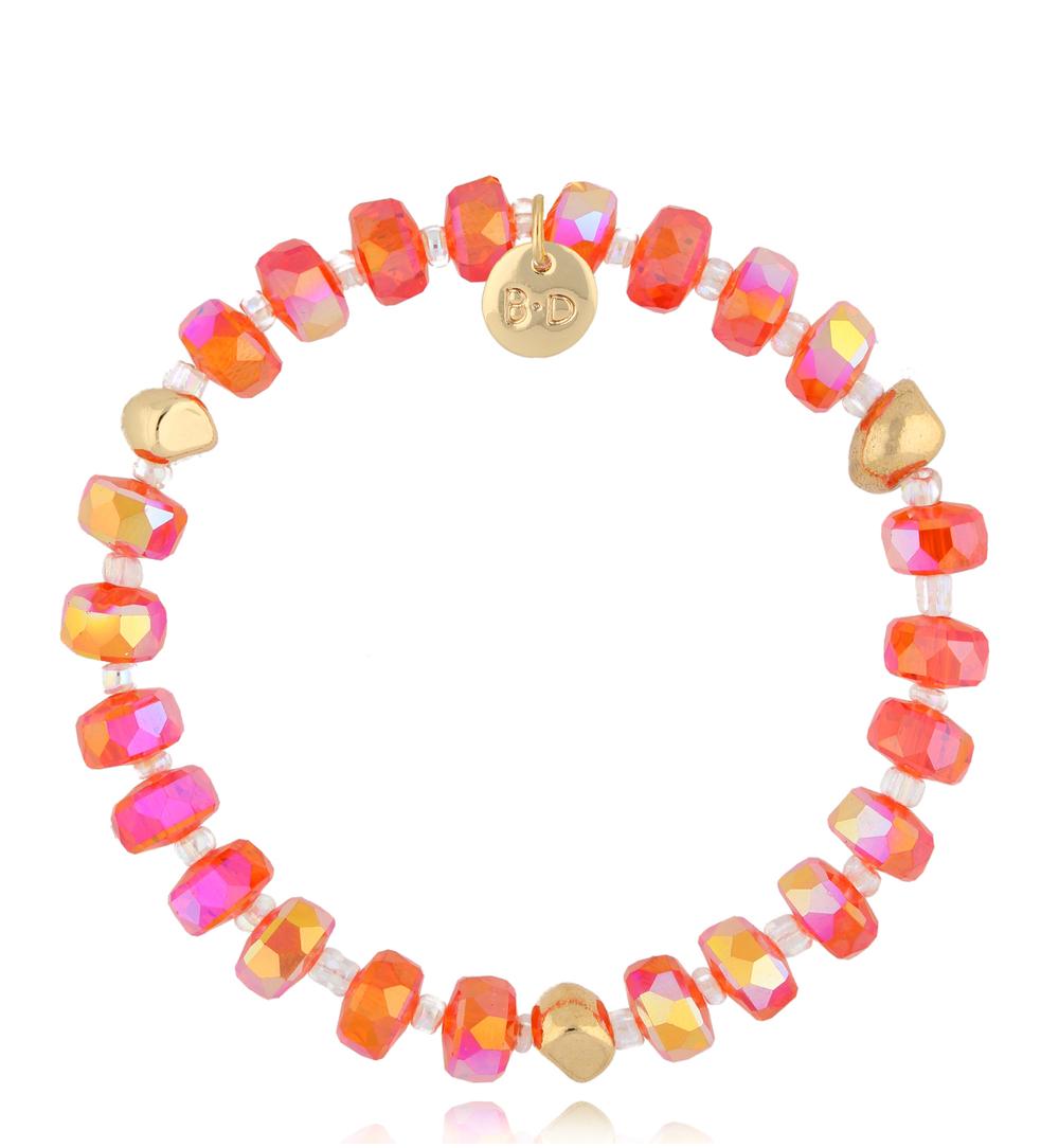 Bransoletka z pomarańczowymi kryształkami Clear Sky BCY0090