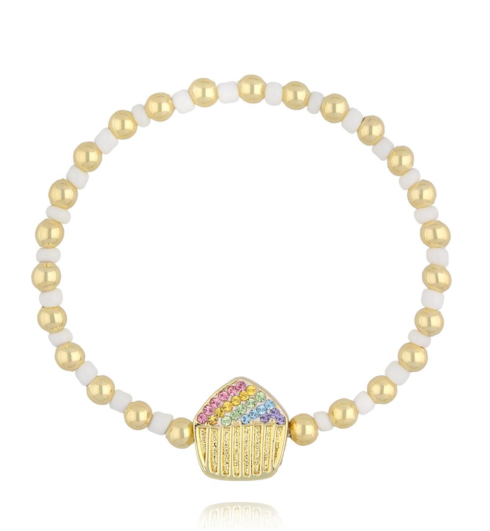 Bransoletka dla dziewczynki kolorowa z zawieszką BSS0293