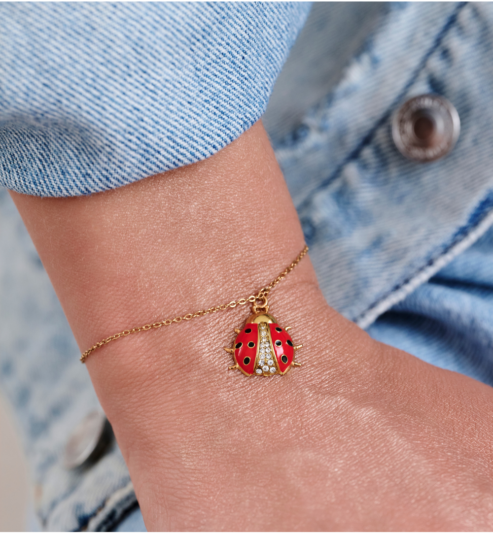 Zestaw biżuterii dla mamy i córki z biedronkami ZN0223