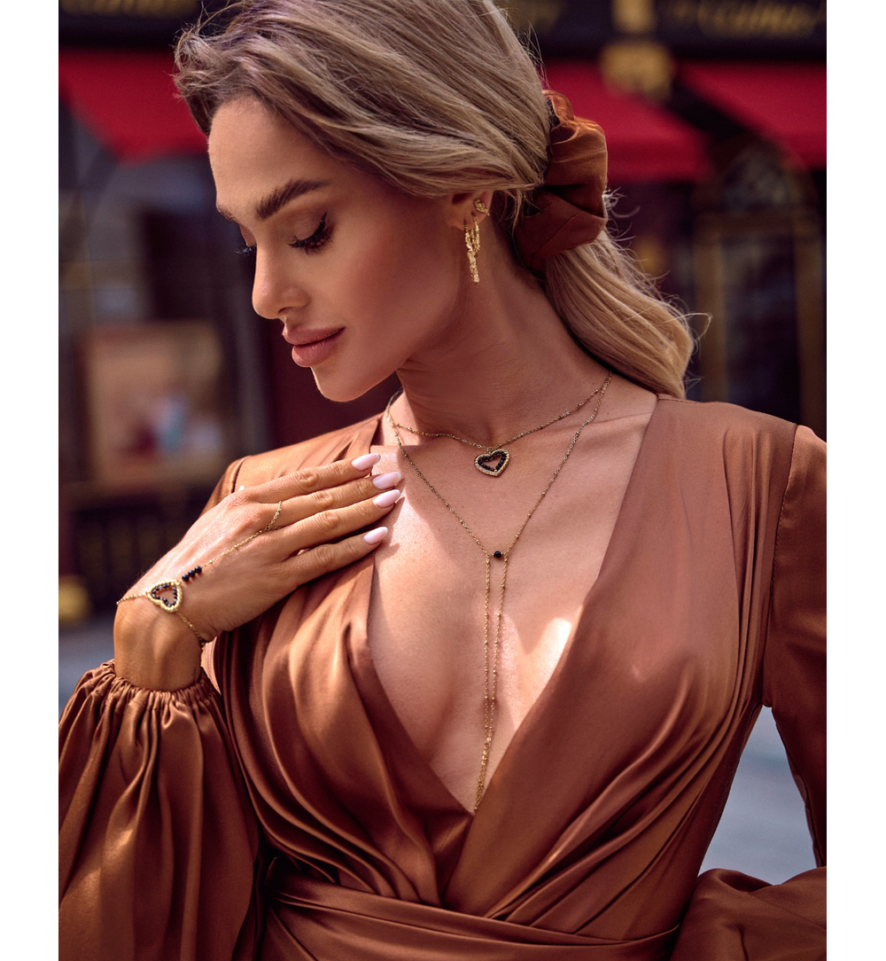 Kolczyki złote owalne gniecione Modern Metallics KSA1804