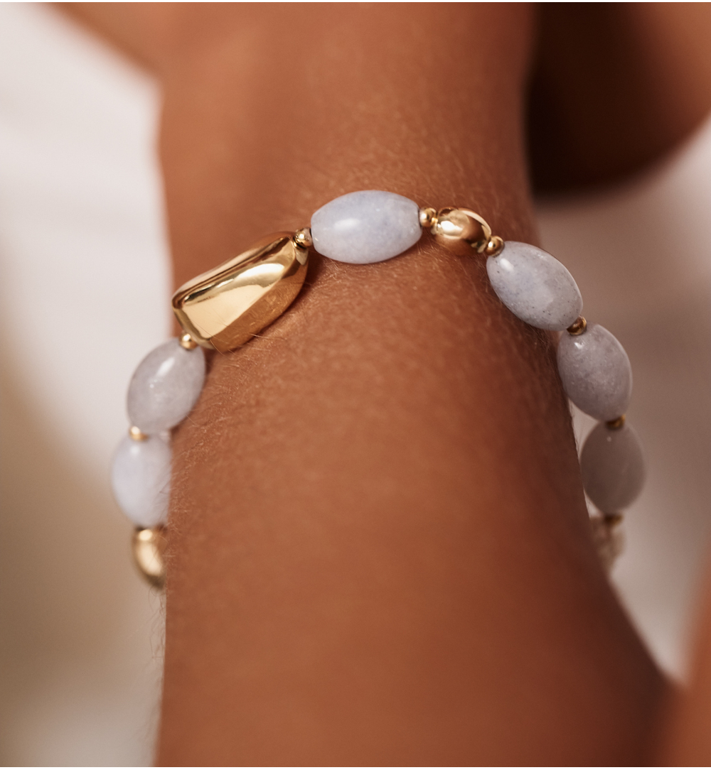 Bransoletka błękitna z akwamarynami BSC2302