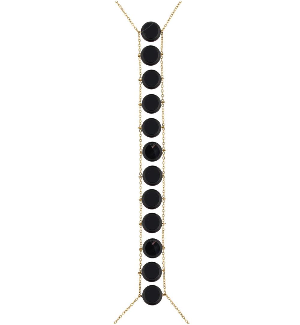 Naszyjnik na ciało z onyksami body chain Trinidad NSA0804