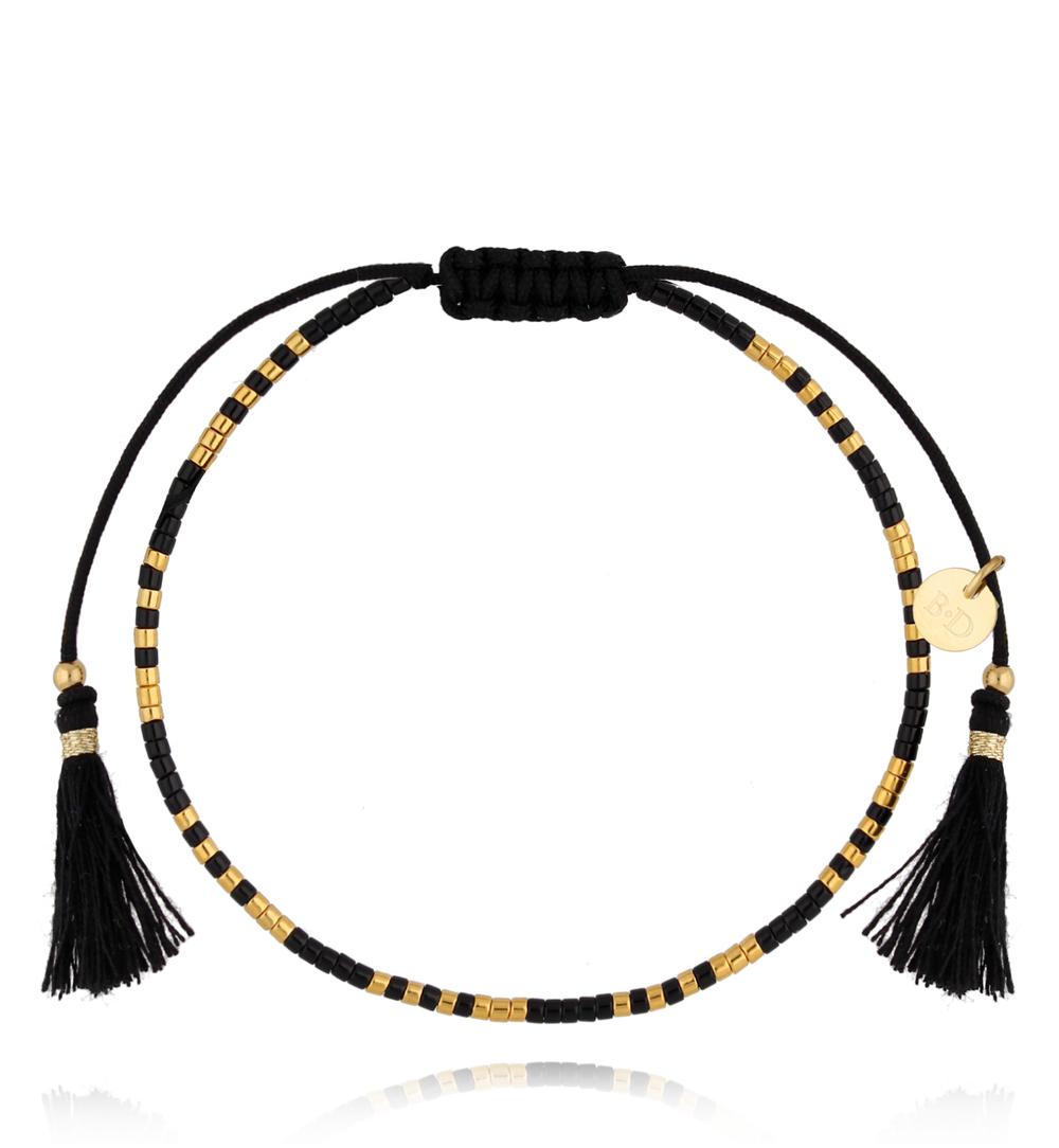 Bransoletka czarna z chwostami Beads BSC1330