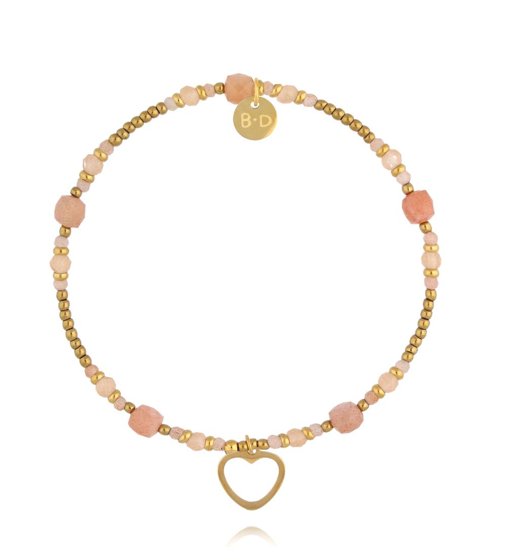 Bransoletka z kamieniami słonecznym i sercem BTW3490