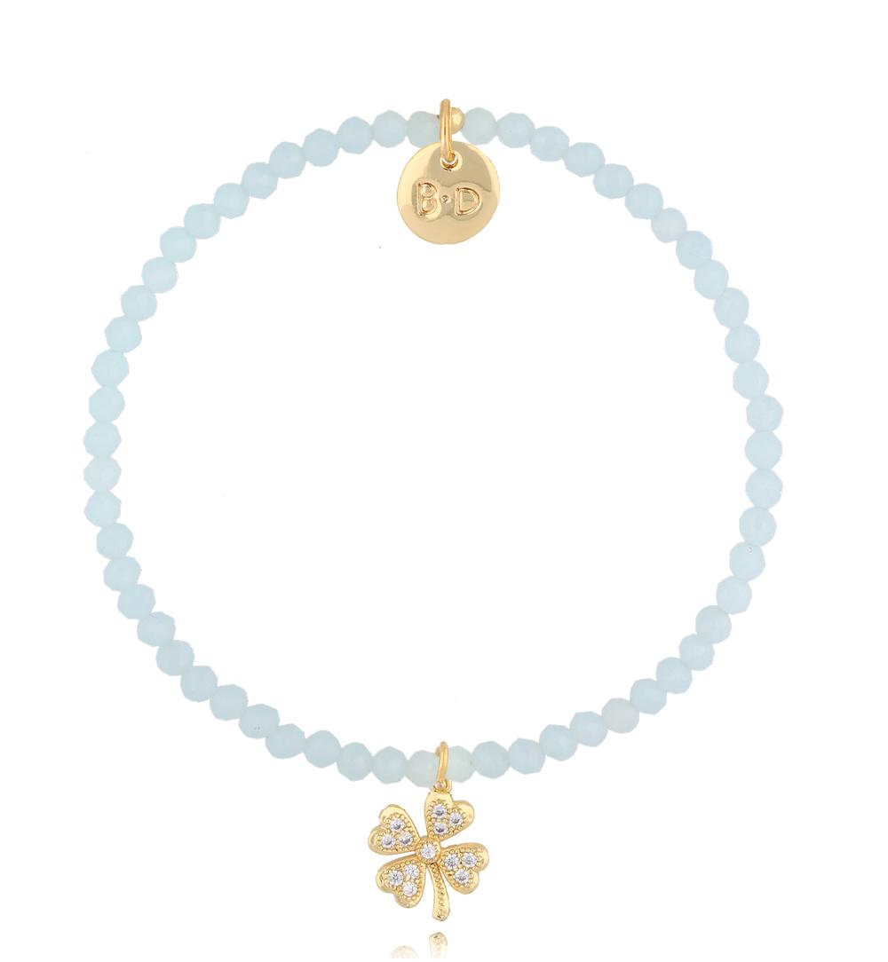 Bransoletka niebieska z koniczynką Alfdis BTW2715