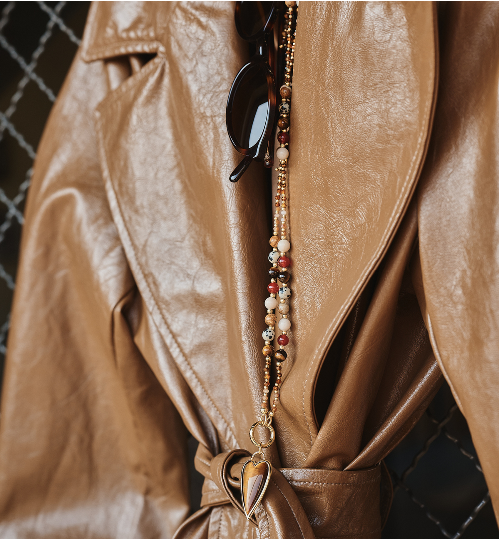 Naszyjnik z tygrysim okiem i sercem NSC0630