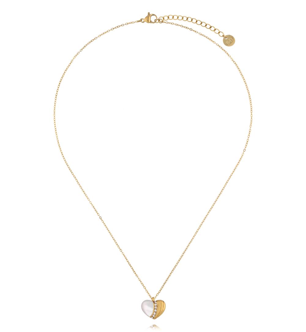 Naszyjnik z sercem z masy perłowej NSY0838