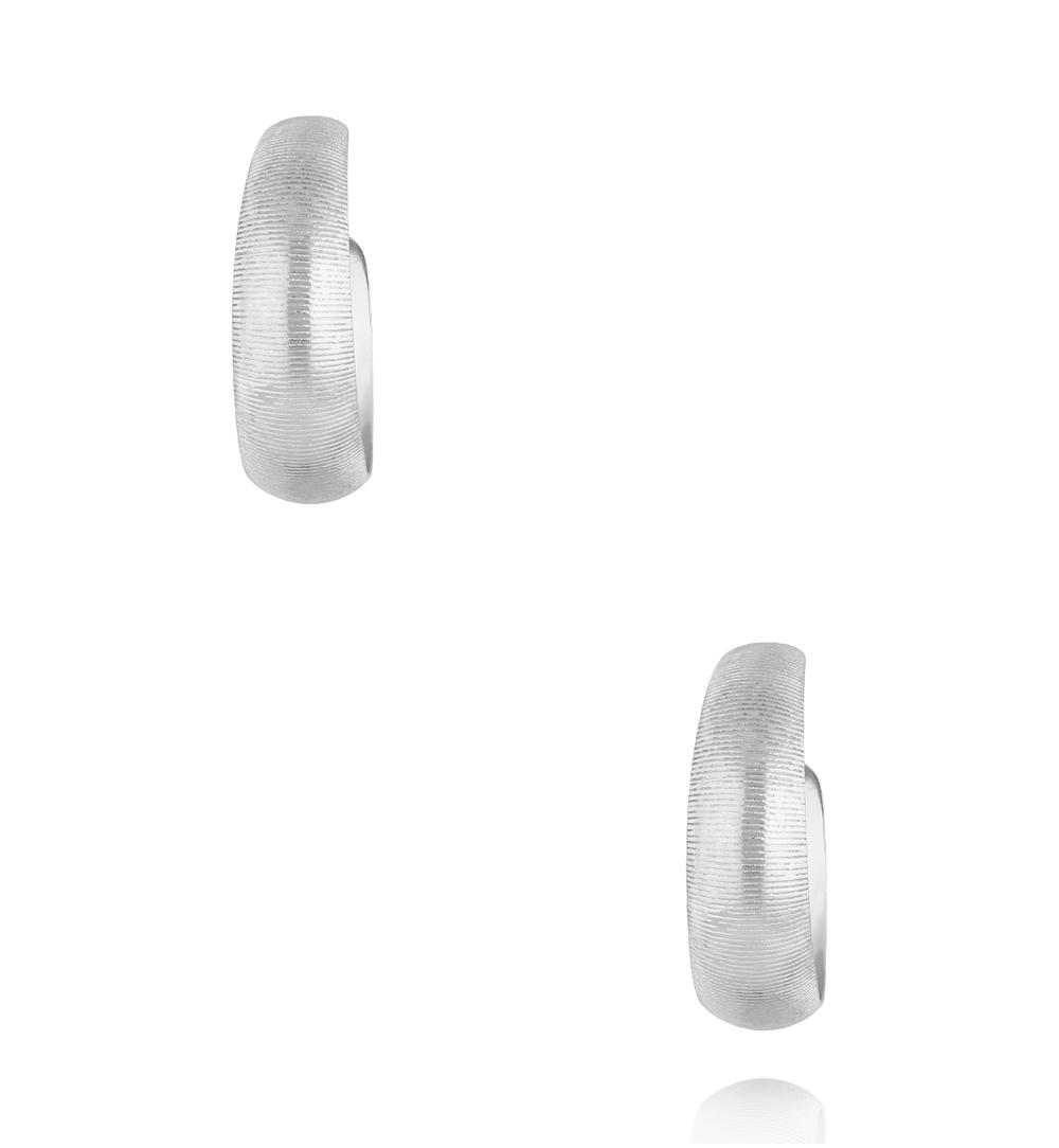 Kolczyki koła o satynowej fakturze srebrne KSY0646