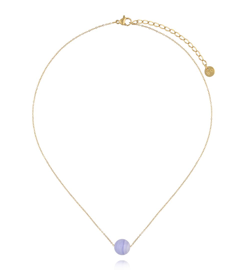 Naszyjnik z chalcedonem na delikatnym łańcuszku NLB0338