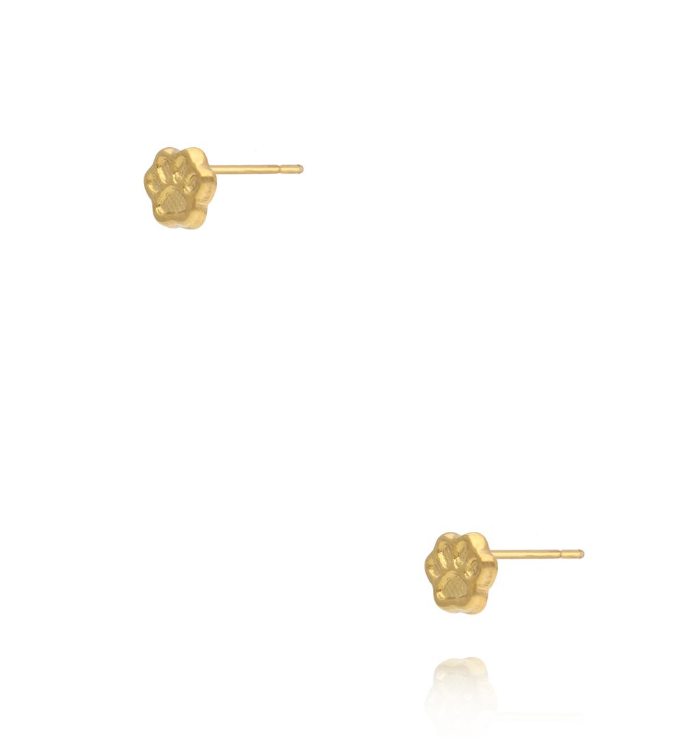 Kolczyki wkrętki w kształcie łapki złote KSY0631