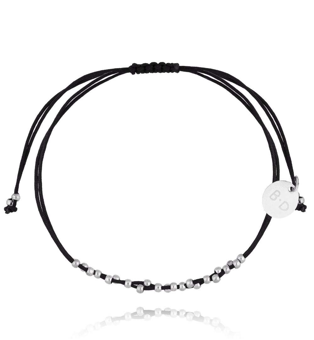 Bransoletka czarno srebrna z kuleczkami Get Lucky BGL0893