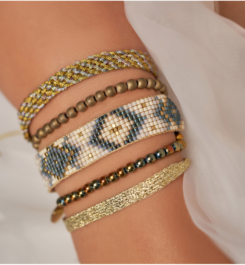 Bransoletka pleciona złota Braided BSC1929