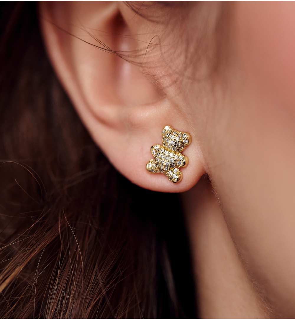 Kolczyki misie wysadzane cyrkoniami KSS2148