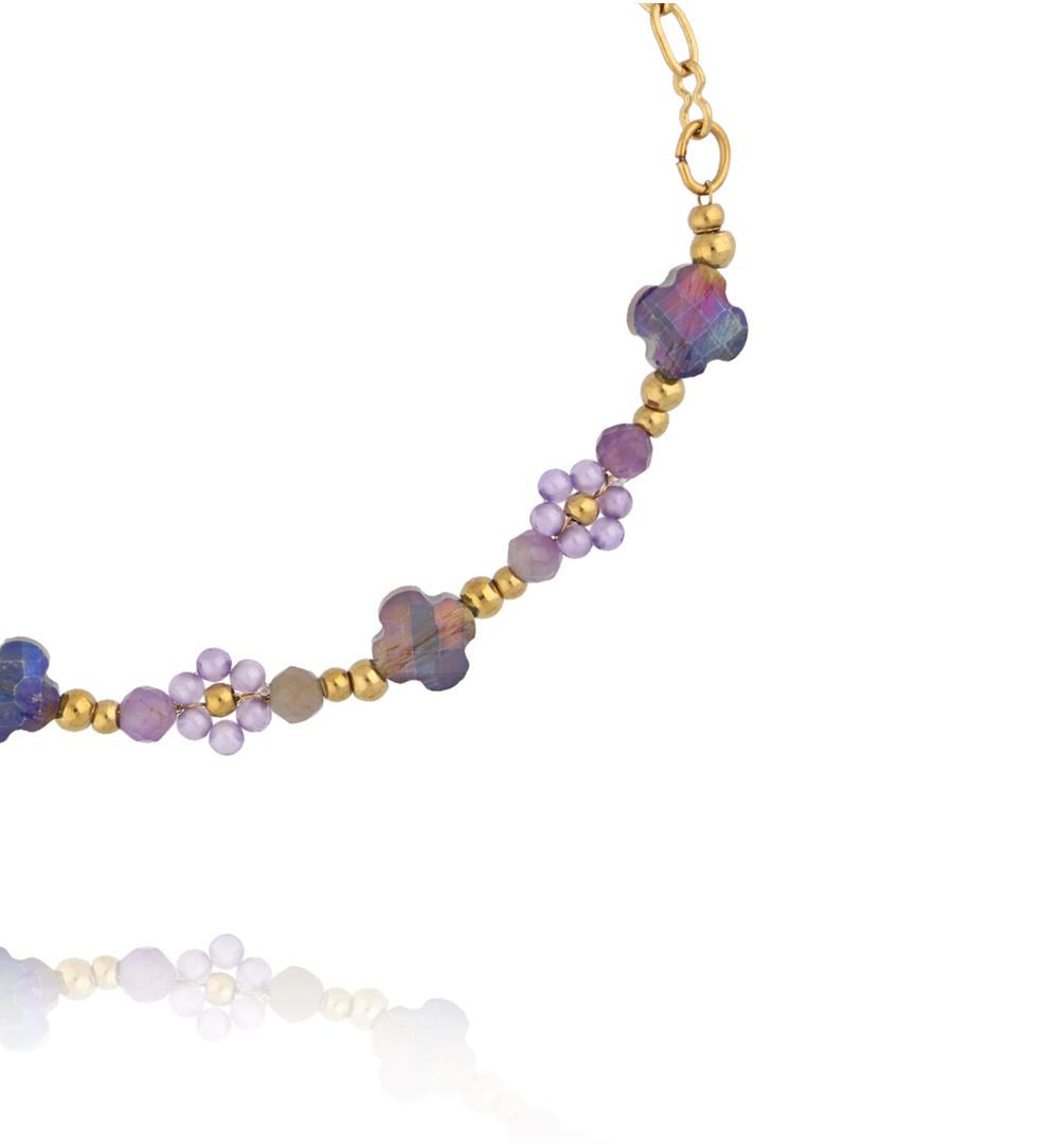 Bransoletka złota z ametystami BTW3678