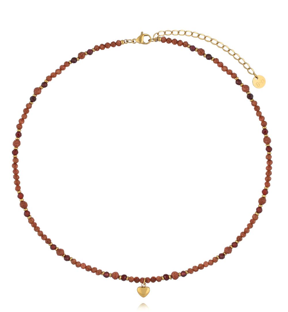 Naszyjnik z granatami i piaskiem pustynii NTW1666