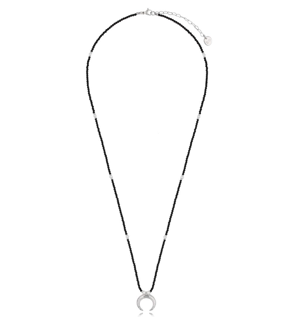 Naszyjnik czarny z księżycem Shining Beauty NPA1131