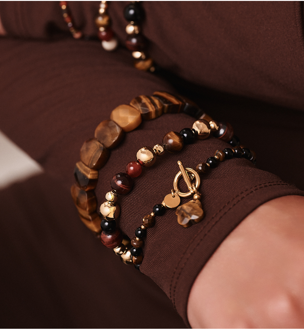 Zestaw bransoletek z kamieni naturalnych – Tygrysie Oko ZN0004