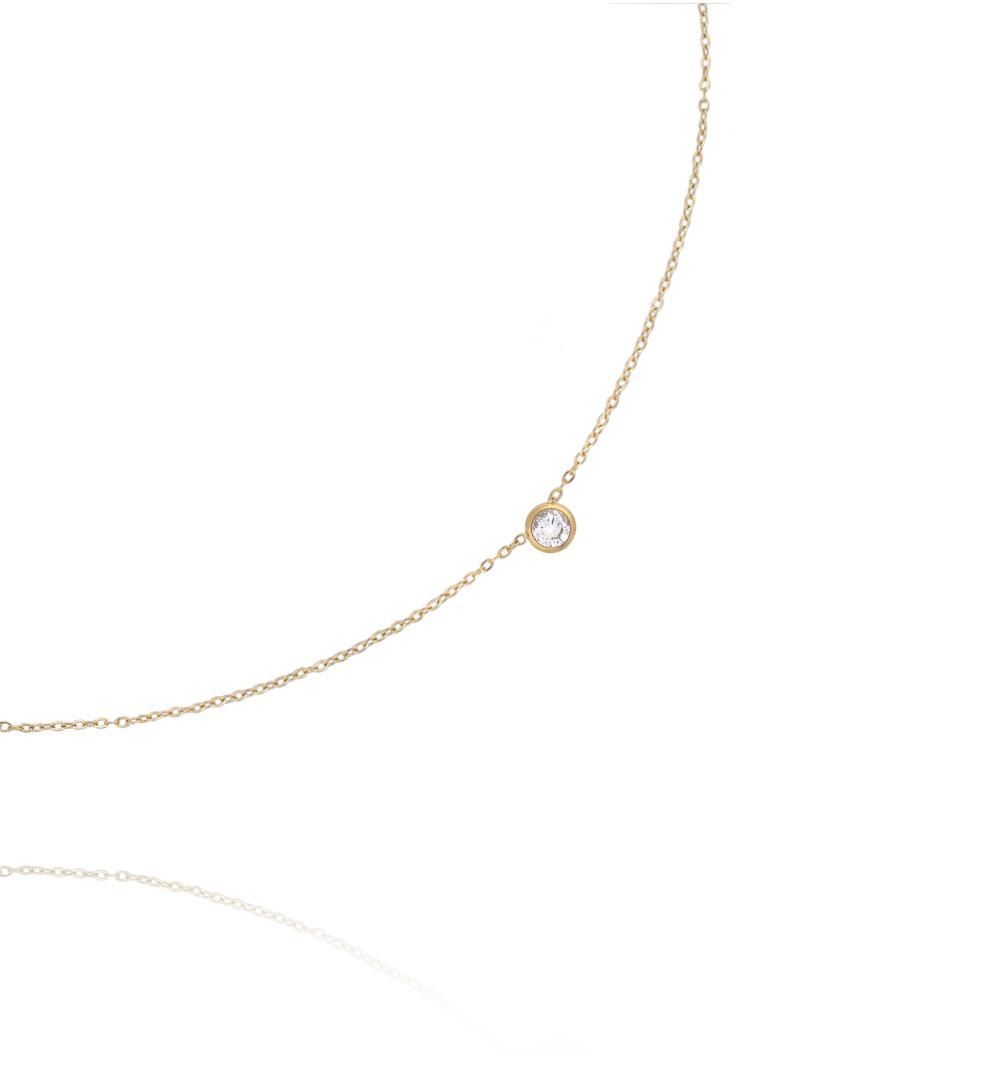 Naszyjnik z pojedynczą cyrkonią NSY0768