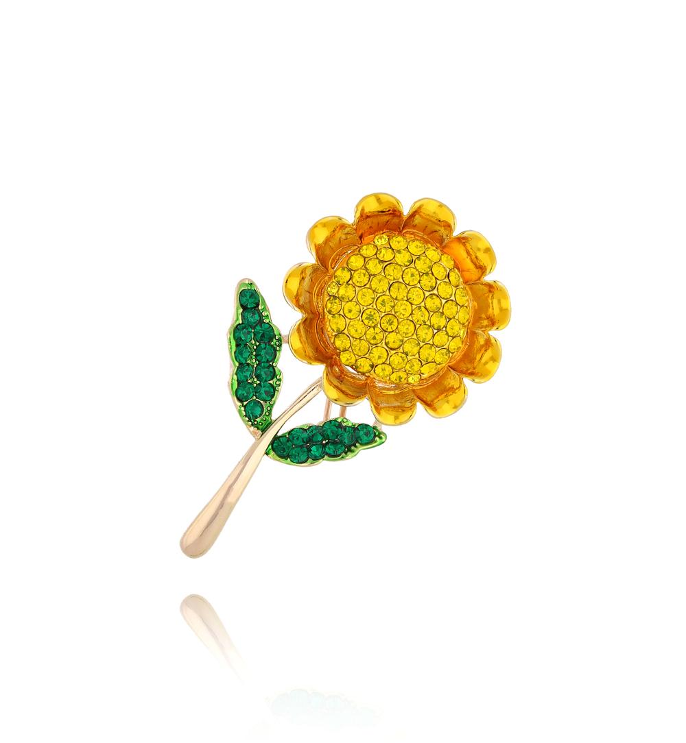 Broszka z żółtym kwiatkiem Yellow Sunflower BRSS0050
