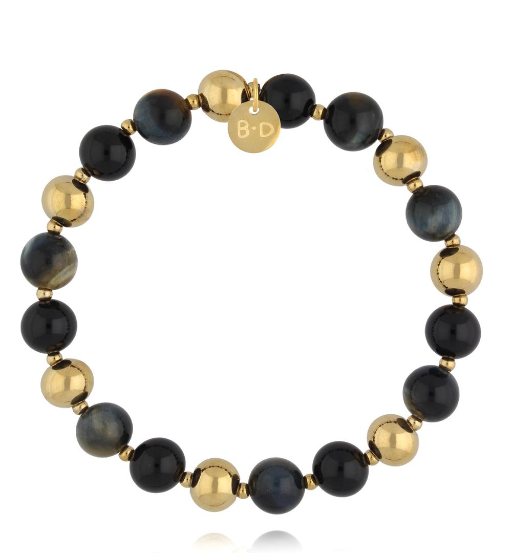 Bransoletka z agatami i tygrysim okiem BPA0604