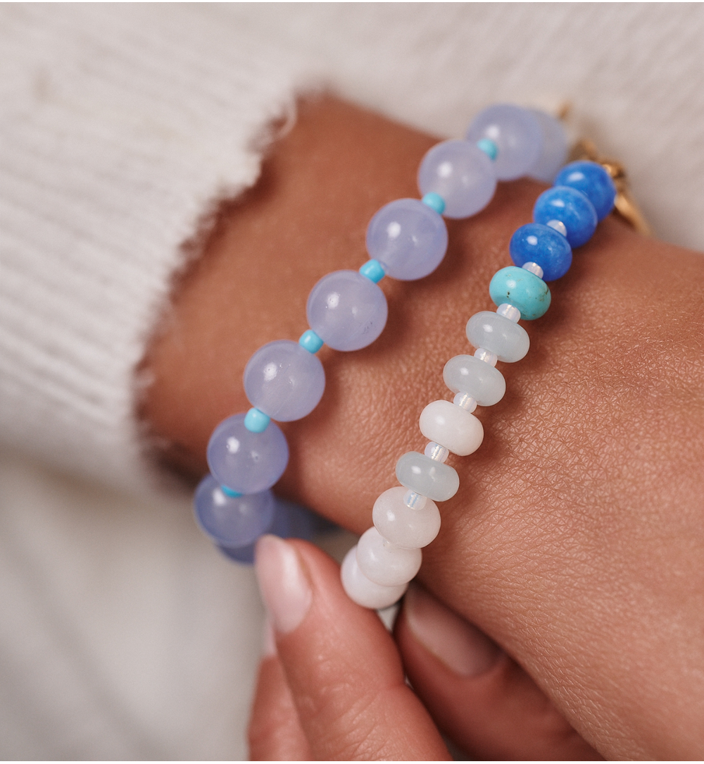 Bransoletka z błękitnych jadeitów BSC2372