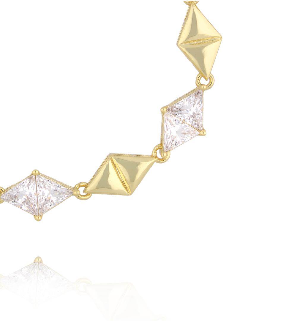 Bransoletka z geometrycznymi elementami w złocie BSS0296