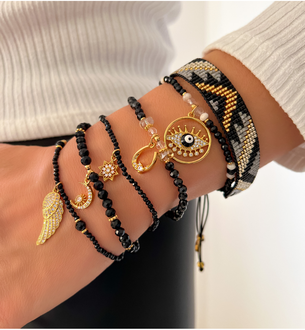 Bransoletka czarna z podkową Herradura BTW1357