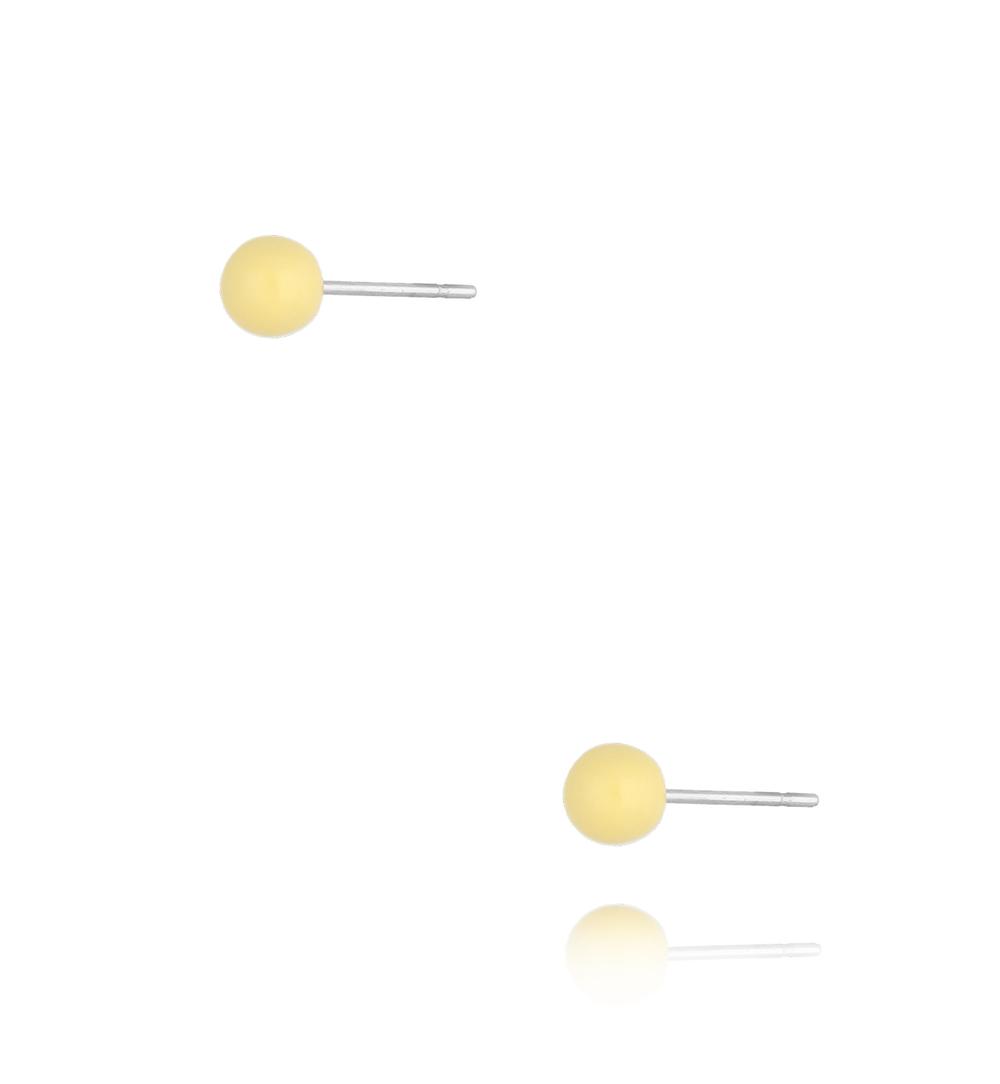 Kolczyki kulki z żółtą emalią 4 mm Enamel Balls KSA1701