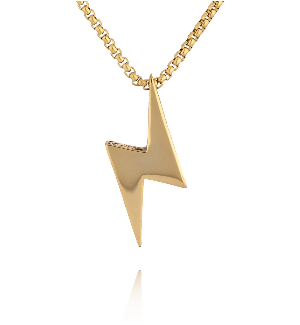 Naszyjnik ze złotą błyskawicą męski NMITC0257