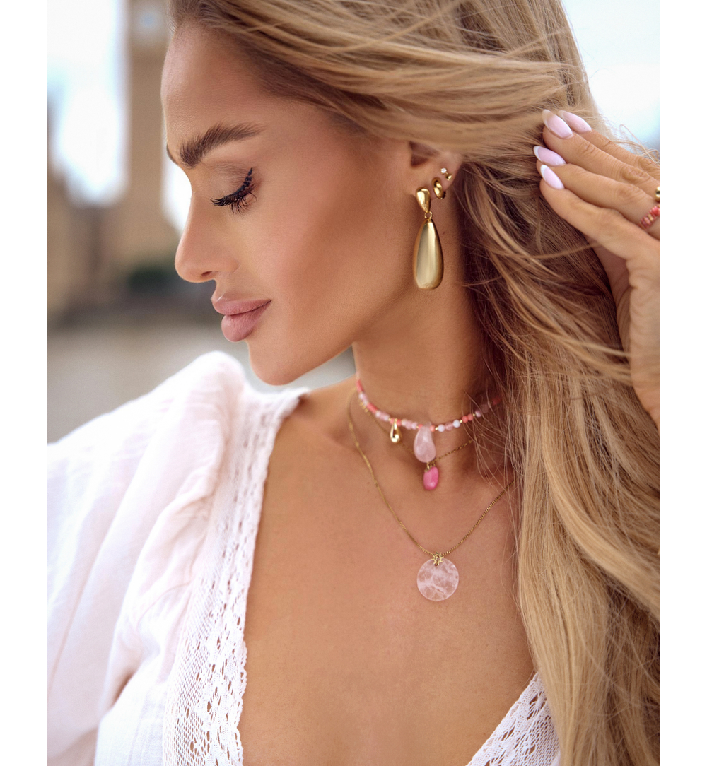 Naszyjnik z  jadeitem fuksjowym Island Elegance NPA1230