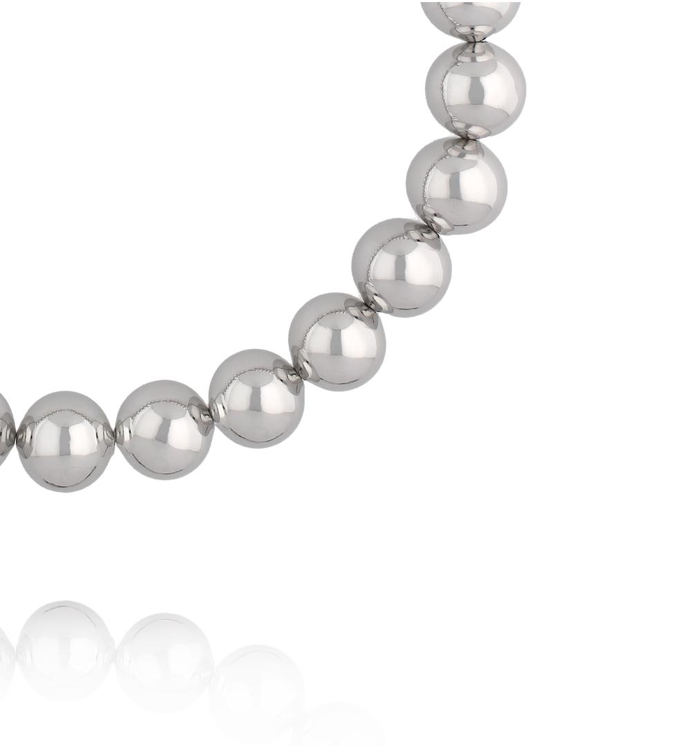 Naszyjnik z błyszczącymi srebrnymi kulkami NRG0546