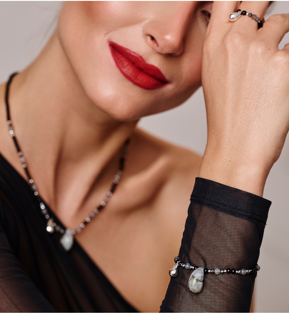 Zestaw biżuterii z labradorytem ZN0069