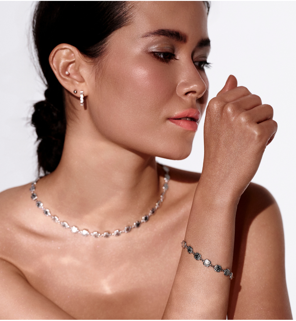 Bransoletka z kwadracikami srebrna BSY0385