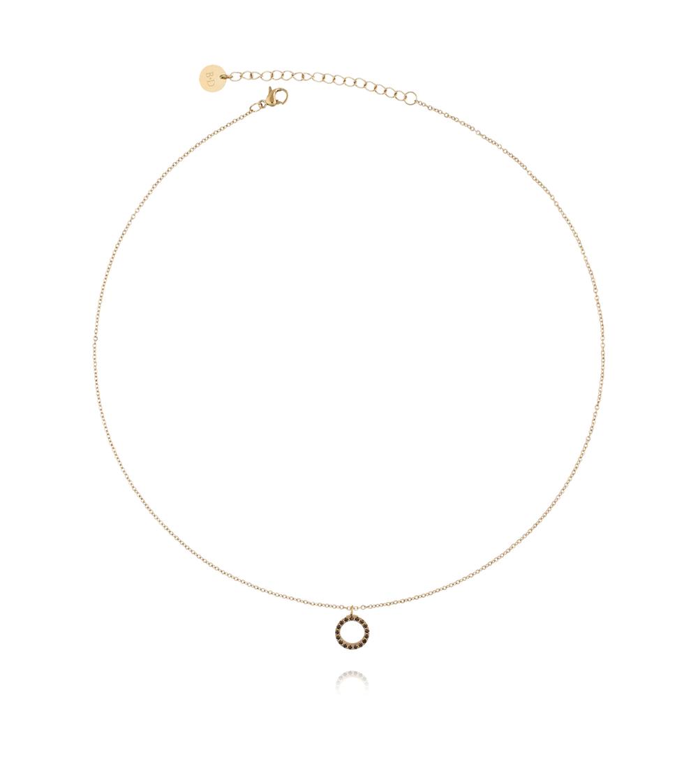 Naszyjnik złoty z kółeczkiem ze stali szlachetnej NSA0041