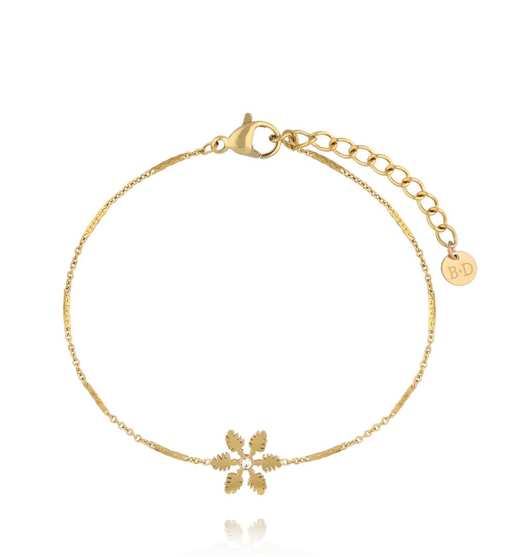 Zestaw biżuterii złotej ze śnieżynkami ZN0083