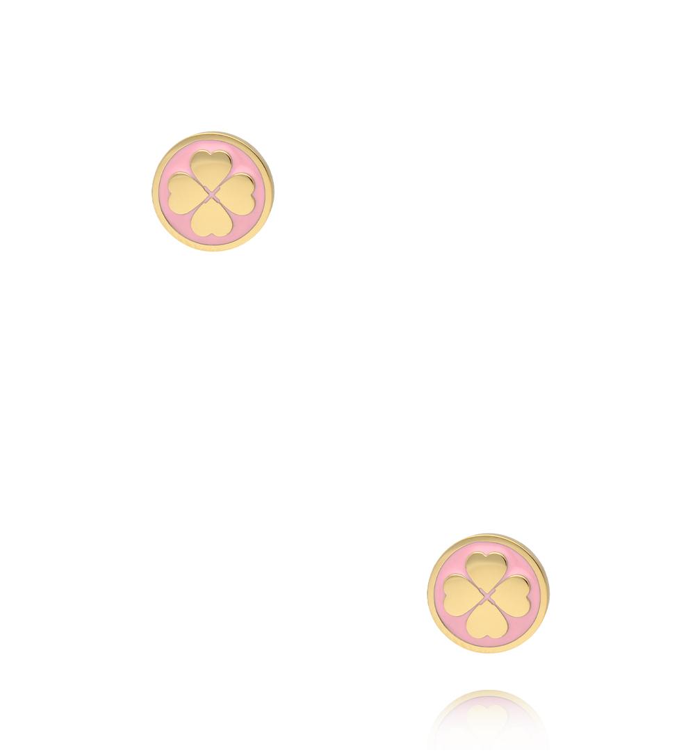 Zestaw biżuterii dla mamy i córki z różową koniczynką ZN0214