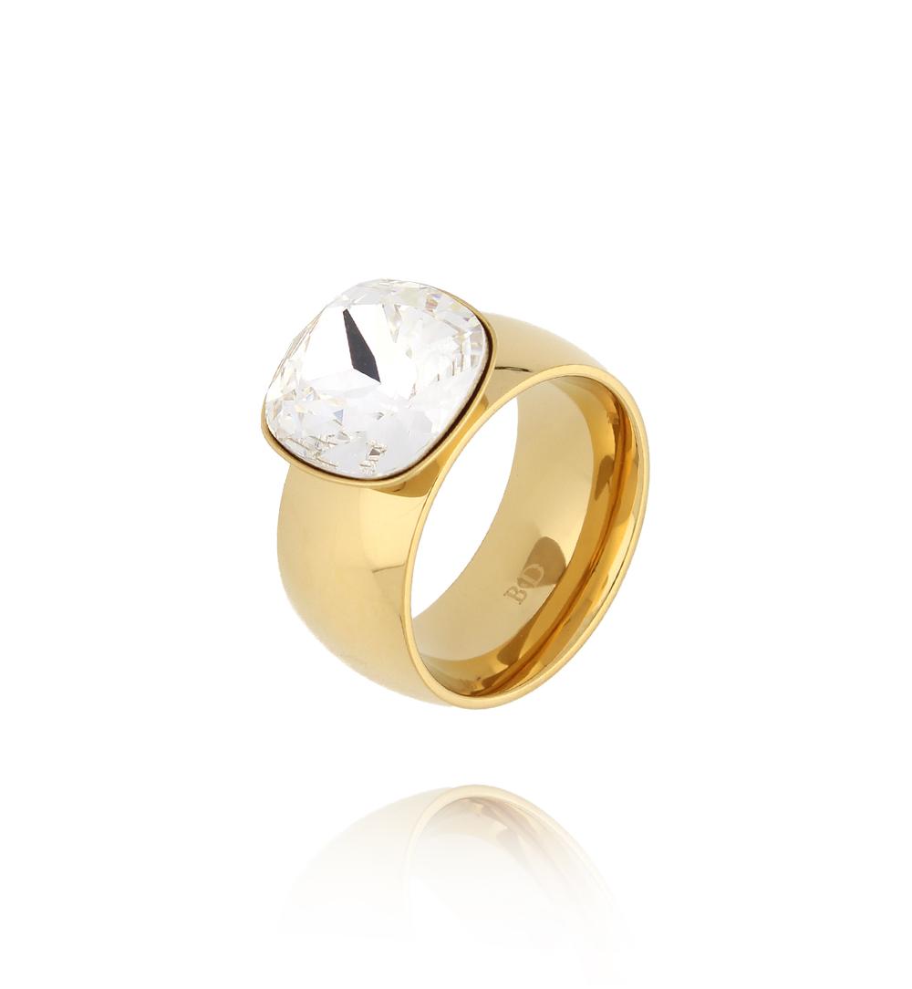 Pierścionek złoty z kryształem Glisser PSA0859