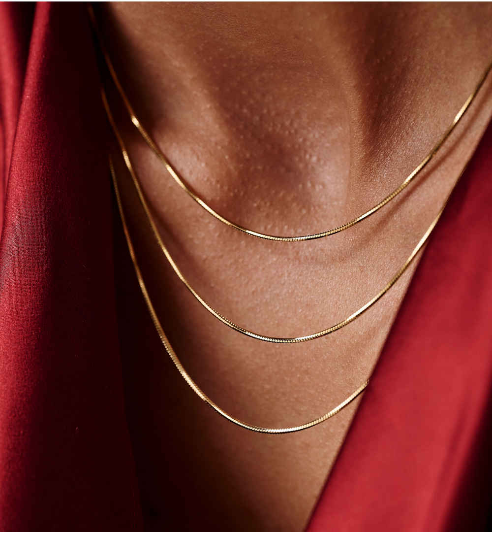 Naszyjnik potrójny typu snake chain NSY0625