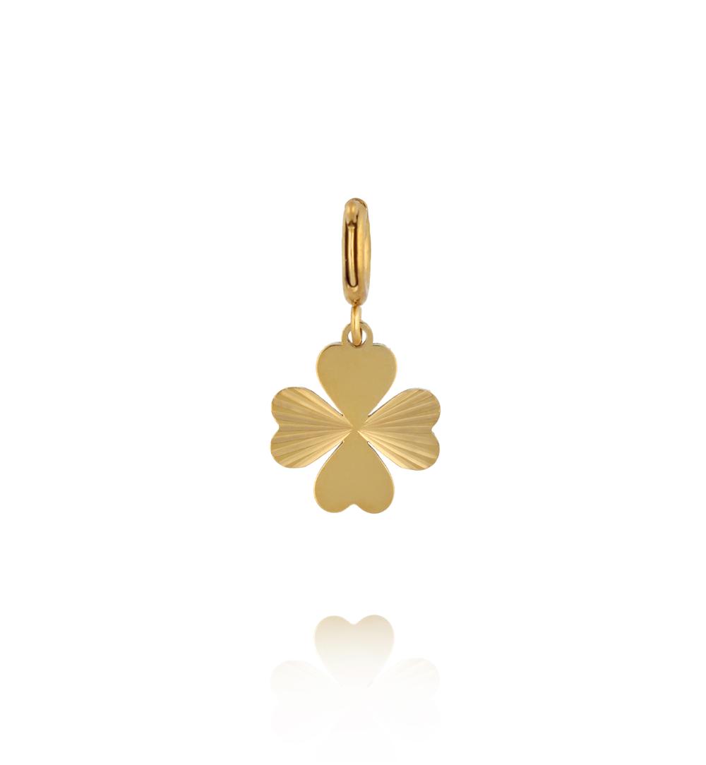 Charms koniczynka z ozdobnymi płatkami CHA0183