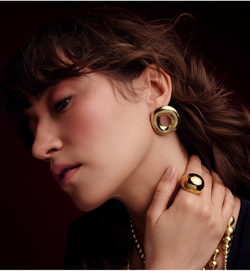 Pierścionek złoty duży gładki PSY0144